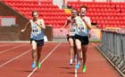 868 Andy Wiles battles with Richard Morrell (both New Marske) very close 1500 metres, North East Champs.